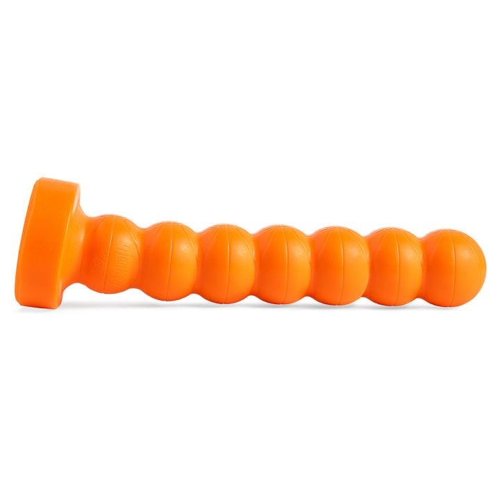 HOTKINKYJO BULGE BALLS dildo laying flat, showcasing series of smooth, large silicone spheres designed for deep anal insertion and belly bulge play.