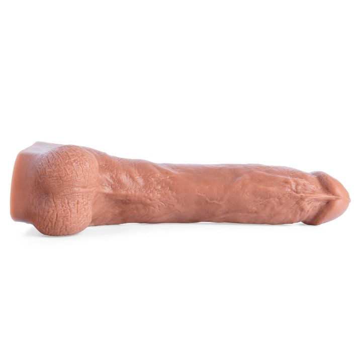 Side profile of Jack Hunter Dildo featuring sculpted ridges and a muscular lifecast shaft crafted from body-safe silicone.