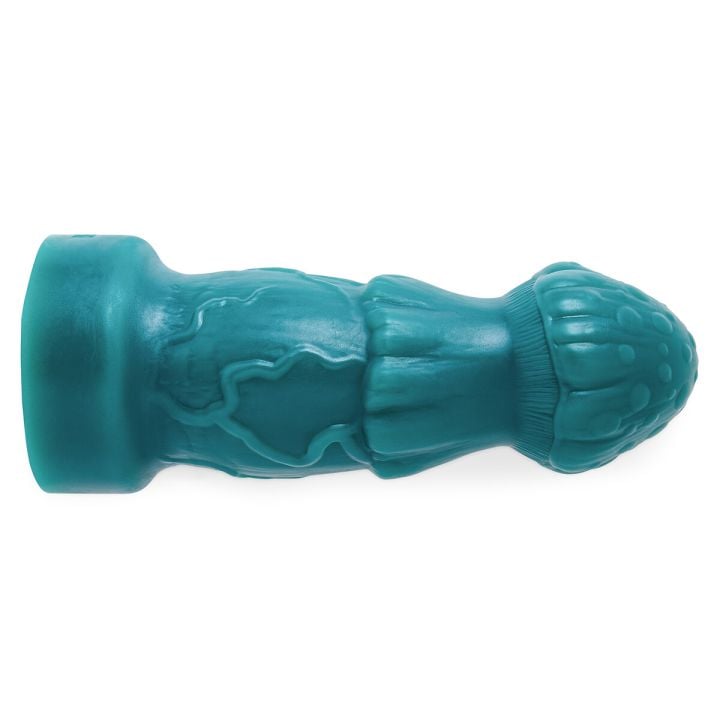 Metallic teal Mushroom Dildo in Large size by Erotixxxtoys showing realistic fungal-inspired textures and a firm silicone structure