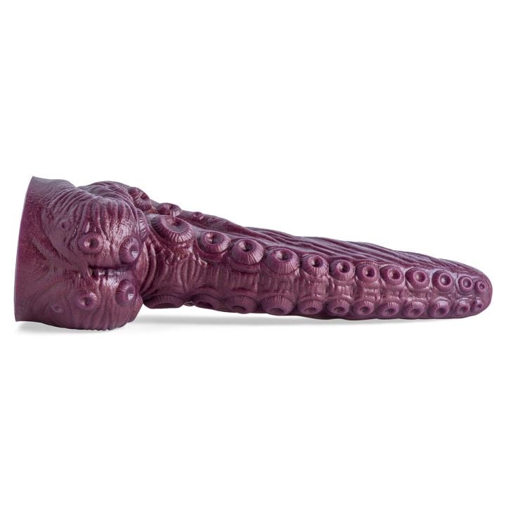 Siswet's Tentacle fantasy dildo laying flat, showcasing detailed suckers and muscular, textured design for deep stimulation and monster fantasy play.