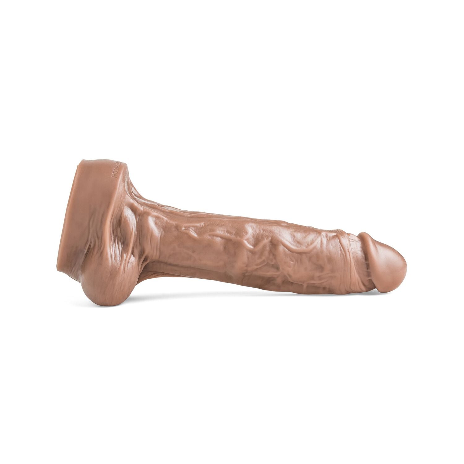 Side view of Lampwick dildo showcasing its veined shaft and natural curvature, perfect for deep, realistic penetration.