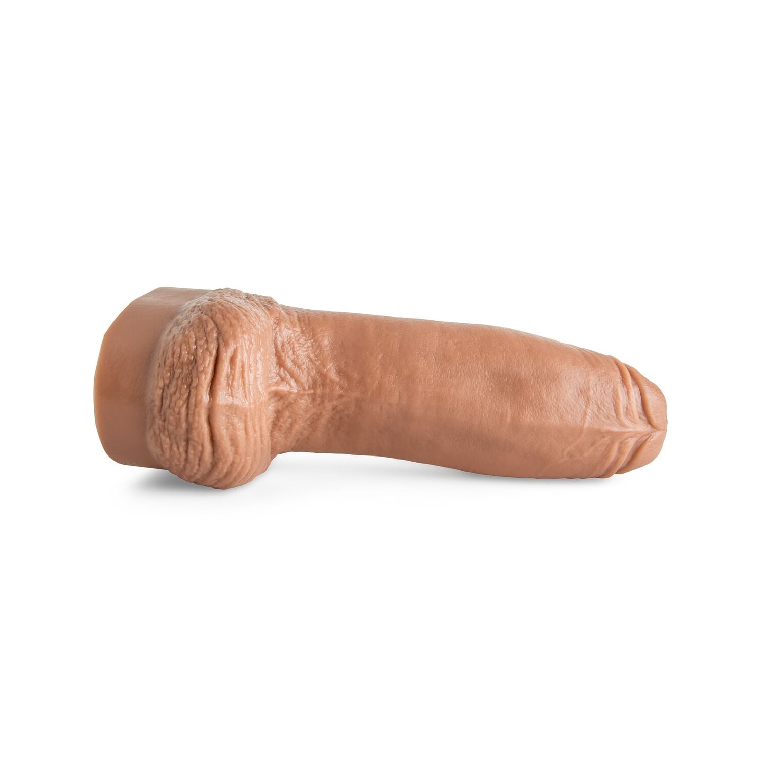 Underside angle of Machoman dildo revealing thick contour lines and lifelike finish for realistic sensations.