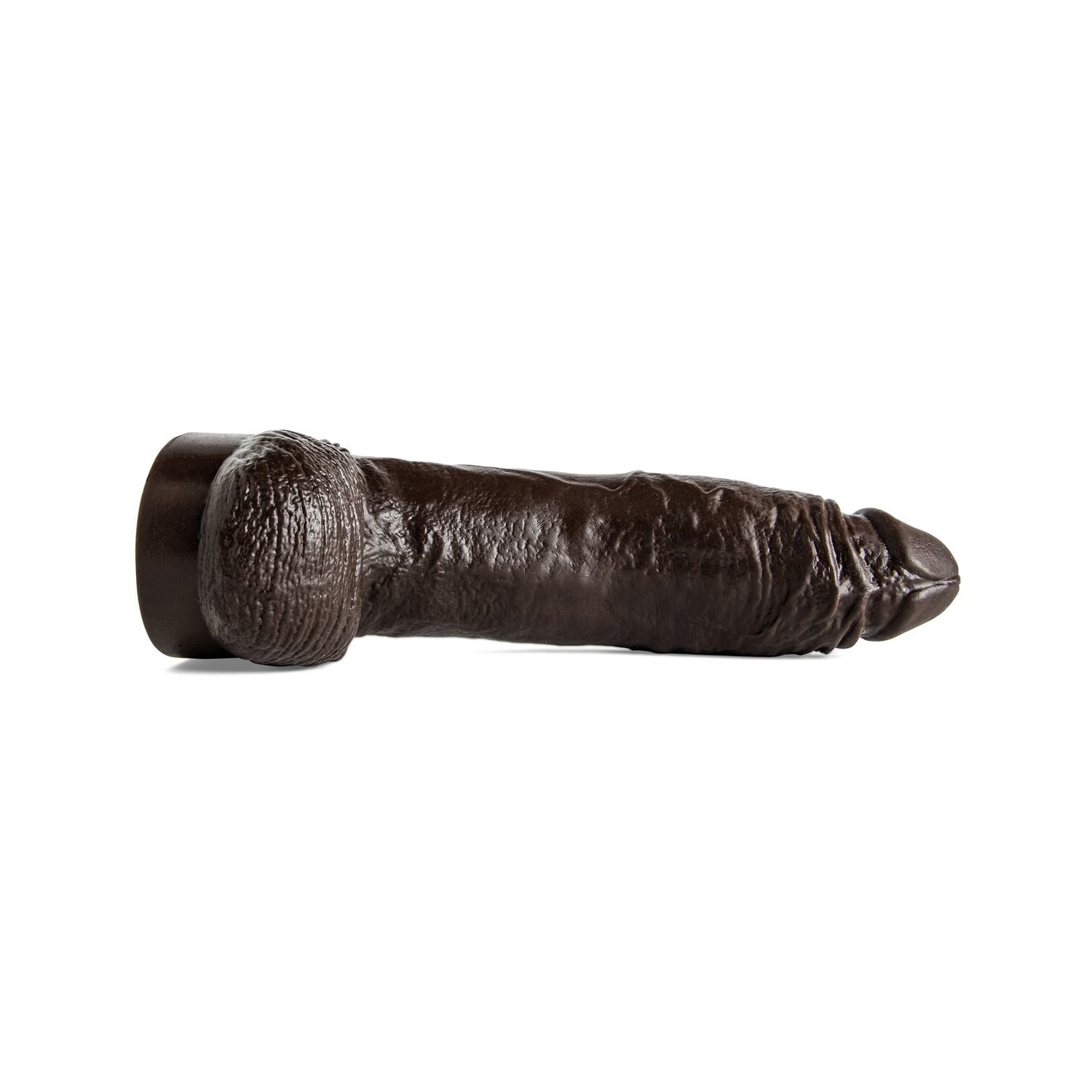 Ray Diesel dildo lying flat, showing length and full-body texture for users seeking bold realism and stretch stimulation.