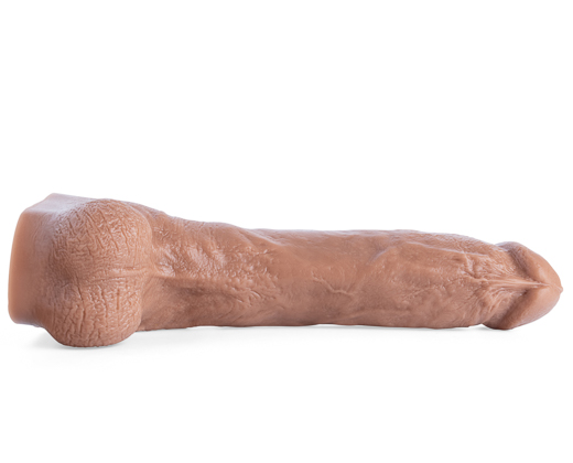 Side profile of Jack Hunter Dildo featuring sculpted ridges and a muscular lifecast shaft crafted from body-safe silicone.