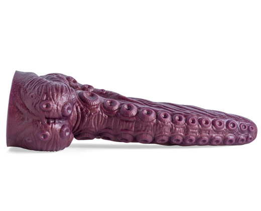 Siswet's Tentacle fantasy dildo laying flat, showcasing detailed suckers and muscular, textured design for deep stimulation and monster fantasy play.