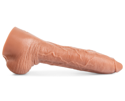 A realistic flesh-toned dildo named 'Thiago' with detailed textures, presented on a white background