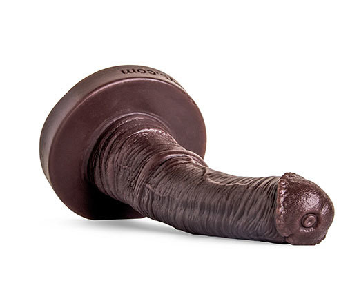 Full side profile of the Centaur Fantasy Silicone Dildo in Deep Brown, showcasing its pronounced head, textured shaft, and handcrafted platinum-cured silicone finish.